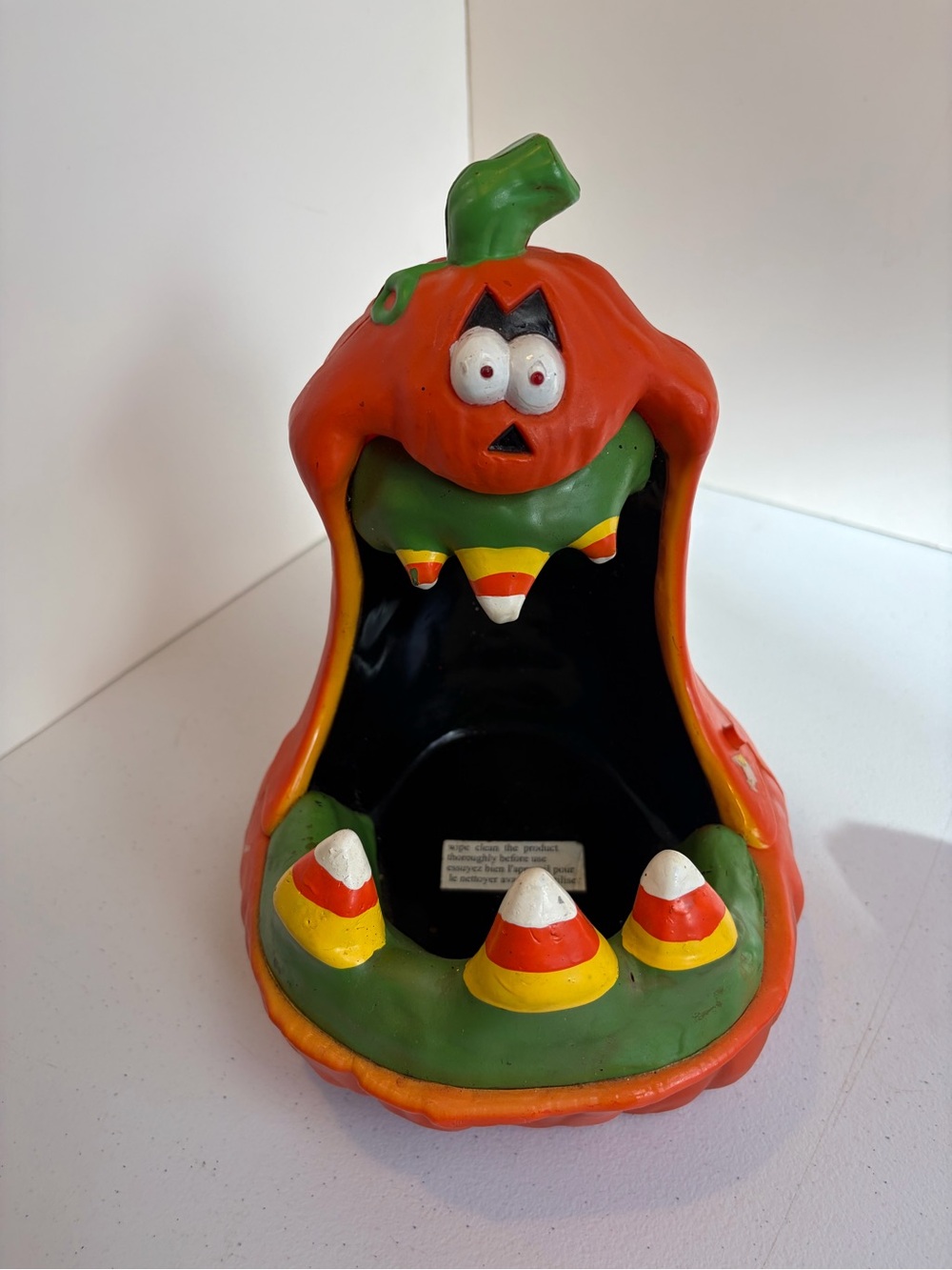 Halloween Big Mouth Talking Light Up Animated Pumpkin Candy Bowl Dish Gemmy